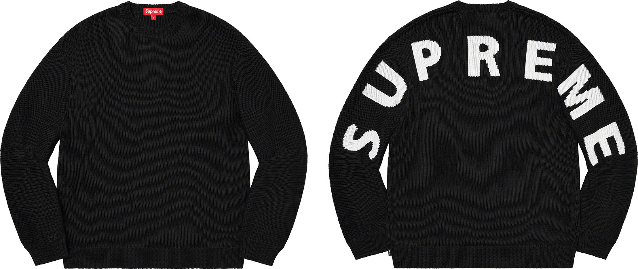 Supreme Back Logo Sweater Black Large