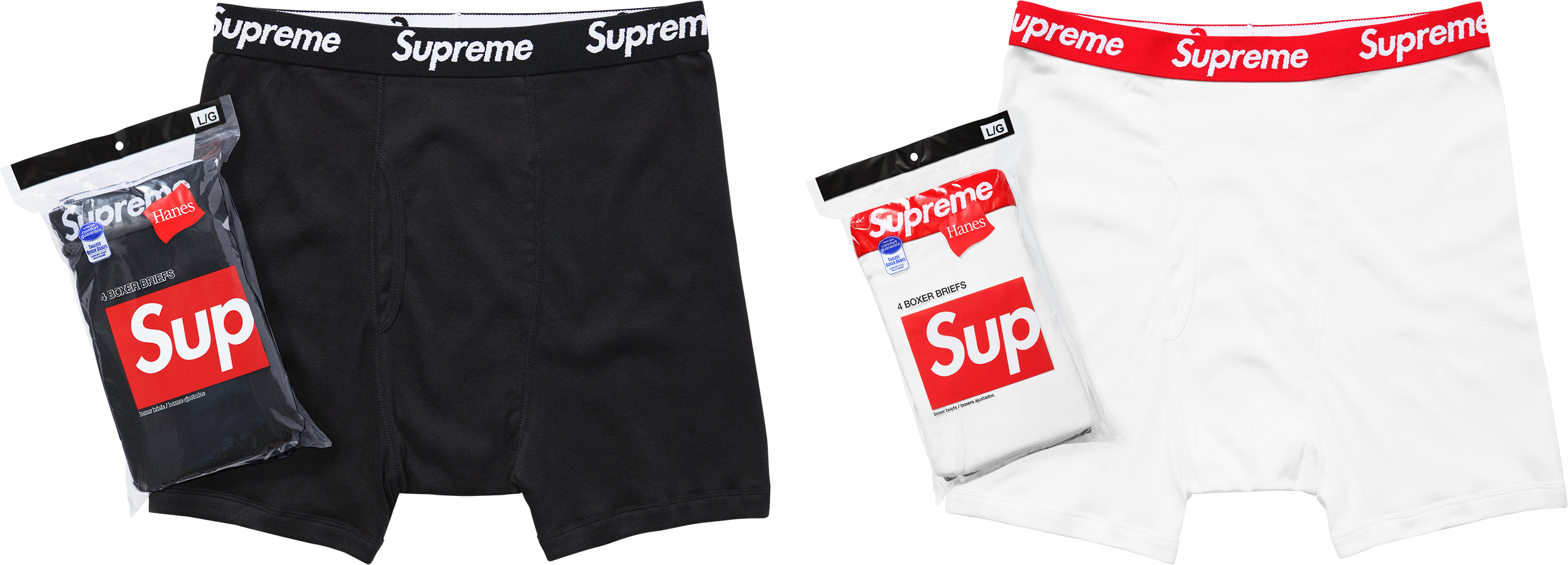 Buy Supreme x Hanes Boxer Briefs (4 Pack) 'Black' - SS21A36 BLACK