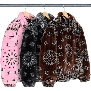 supreme bandana faux fur bomber jacket pink