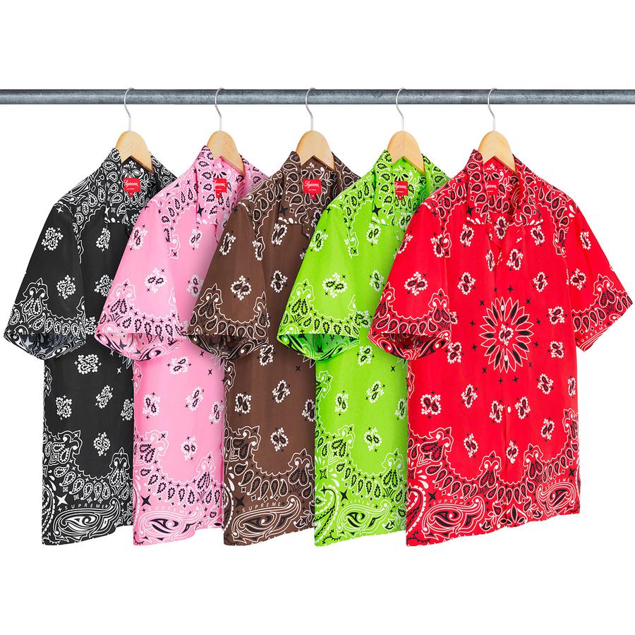 Supreme Bandana Silk S/S Shirt Pink S-