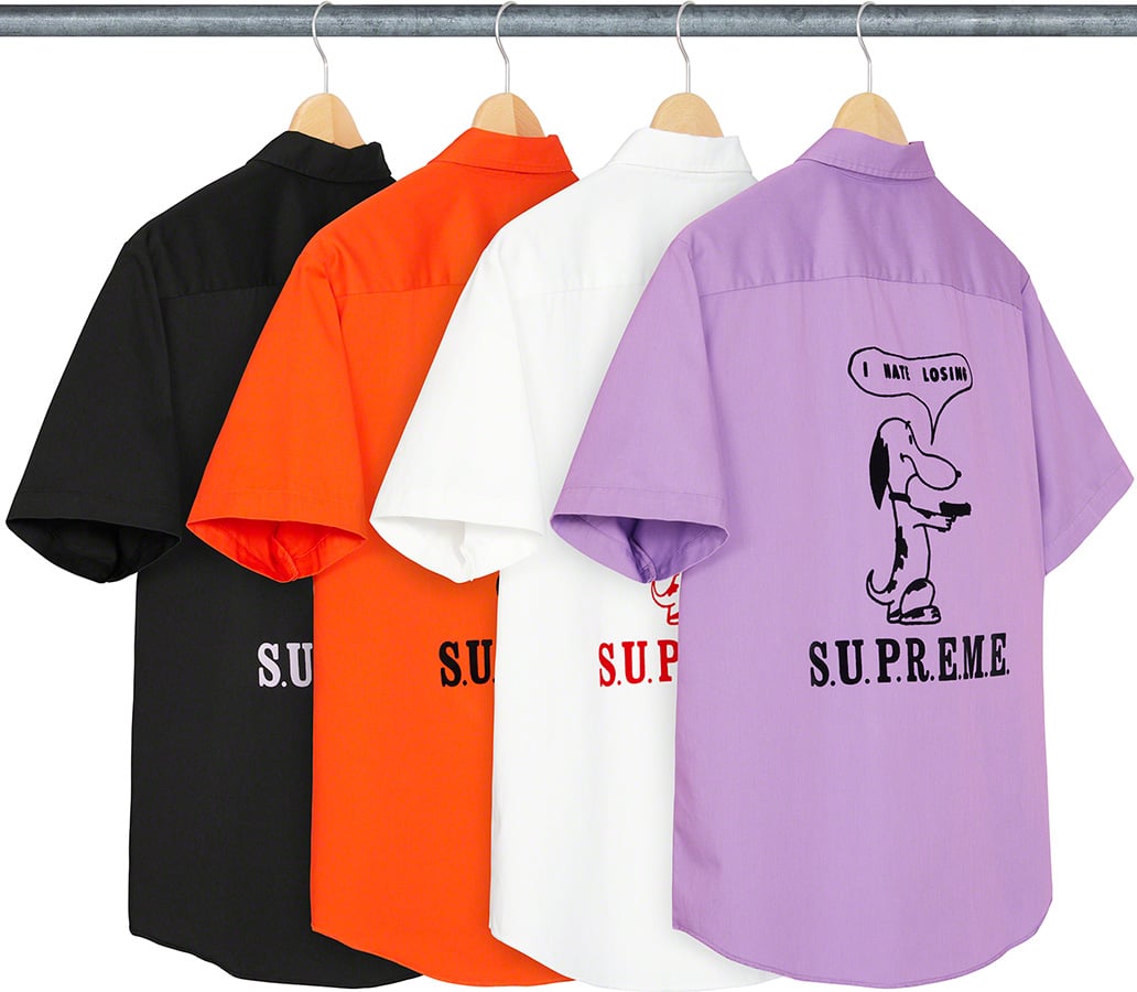 Supreme◇21SS Dog S/S Work Shirt/半袖シャツ/S/コットン/BLK ...