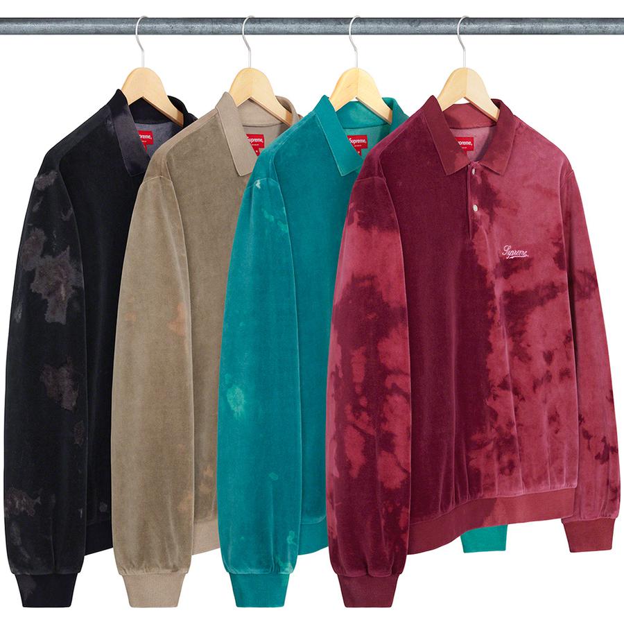 Supreme Bleached Velour L/S Polo ニットポロ全体の写真撮って頂きたいです