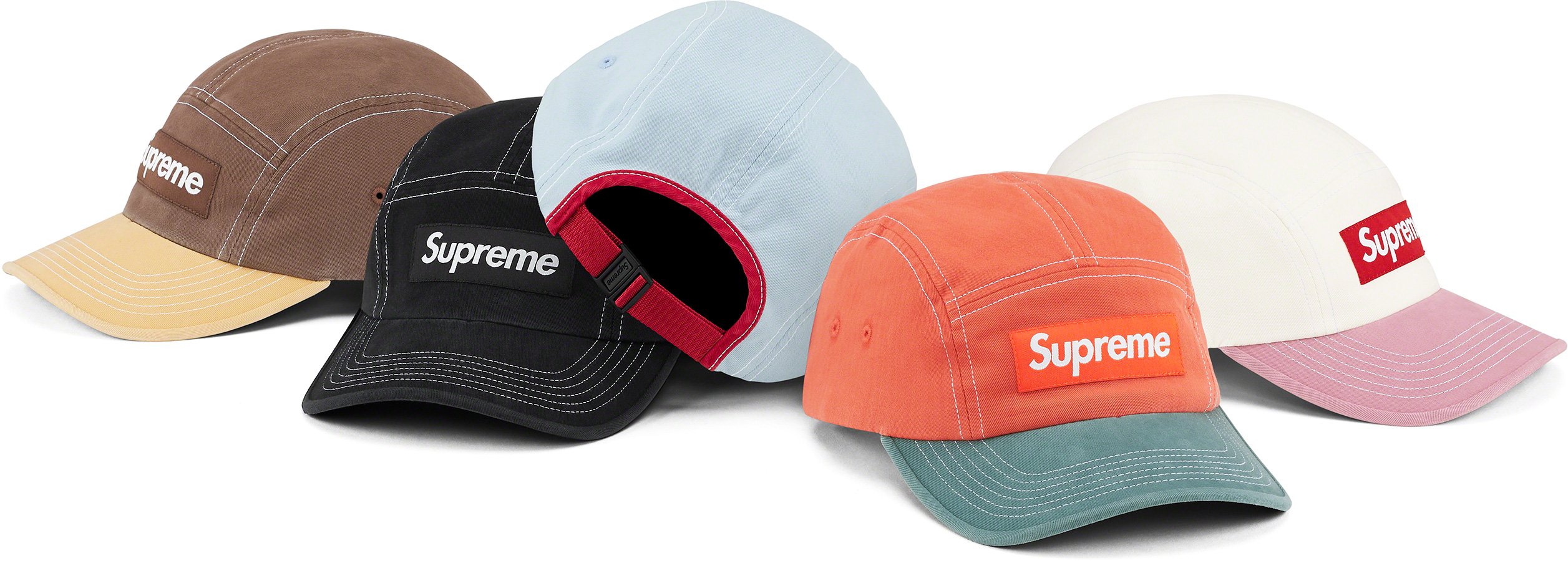 激安在庫【大人気】Supreme 2-Tone Twill Camp Cap　ブラック 帽子