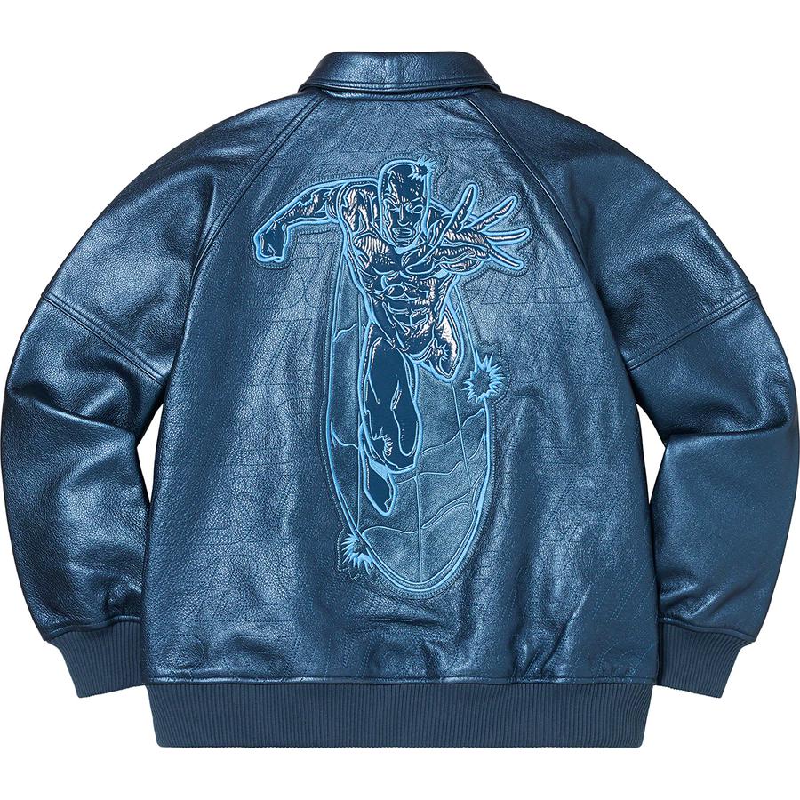 Details on Silver Surfer Leather Varsity Jacket  from spring summer
                                                    2022 (Price is $798)