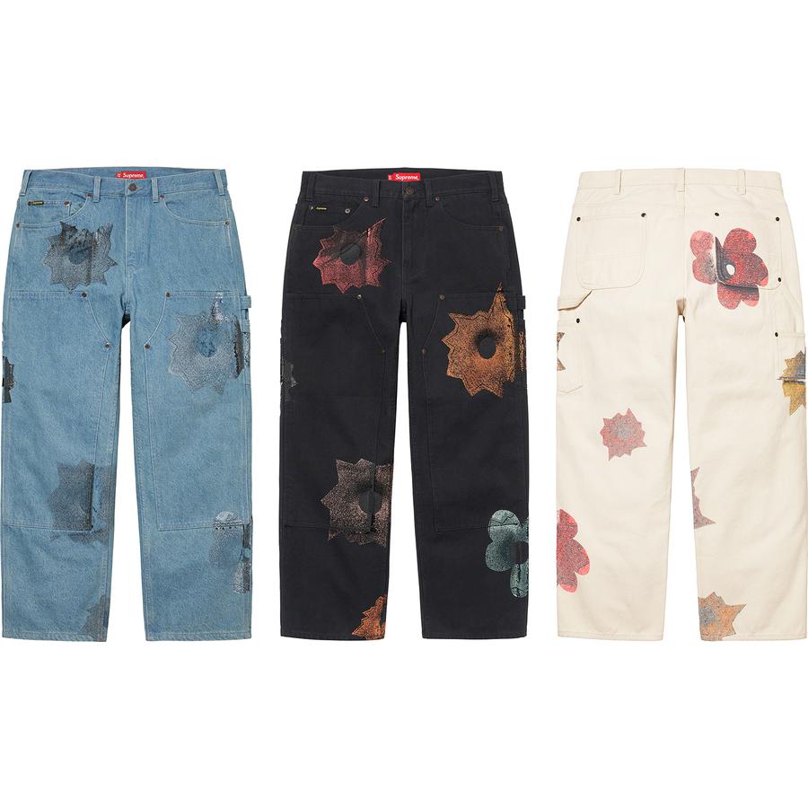 Supreme Nate Lowman Double Knee Painter Pant releasing on Week 4 for spring summer 2022