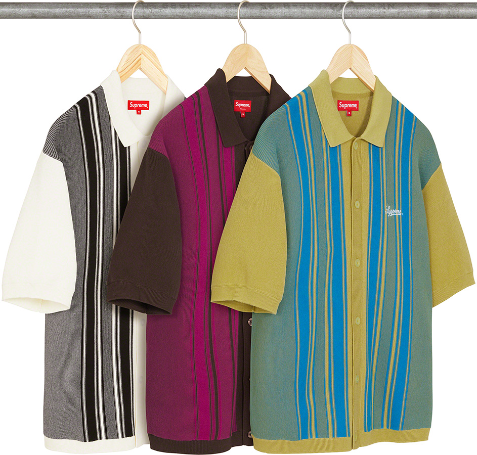 7,656円【美品】シュプリーム Stripe Button Up Polo 22SS XL