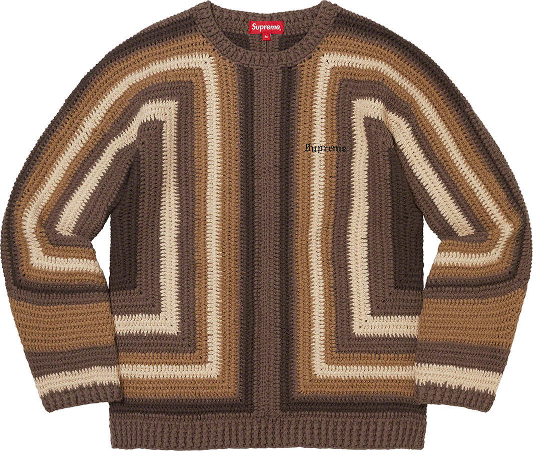 Supreme Hand Crocheted Sweater Brown ニットファッション