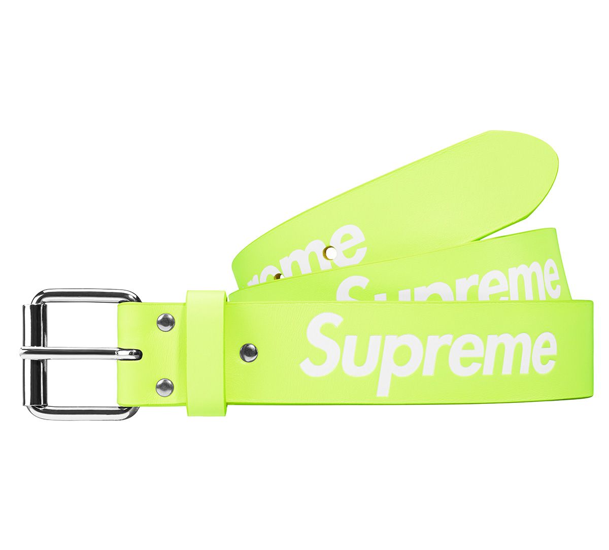 Supreme Repeat Leather Belt Red