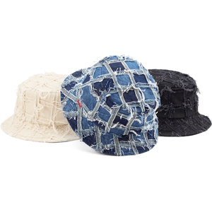 当店の記念日 Supreme Frayed Crusher Denim Patchwork 帽子