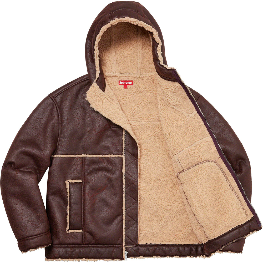 Supreme Faux Shearling Hooded Jacket-