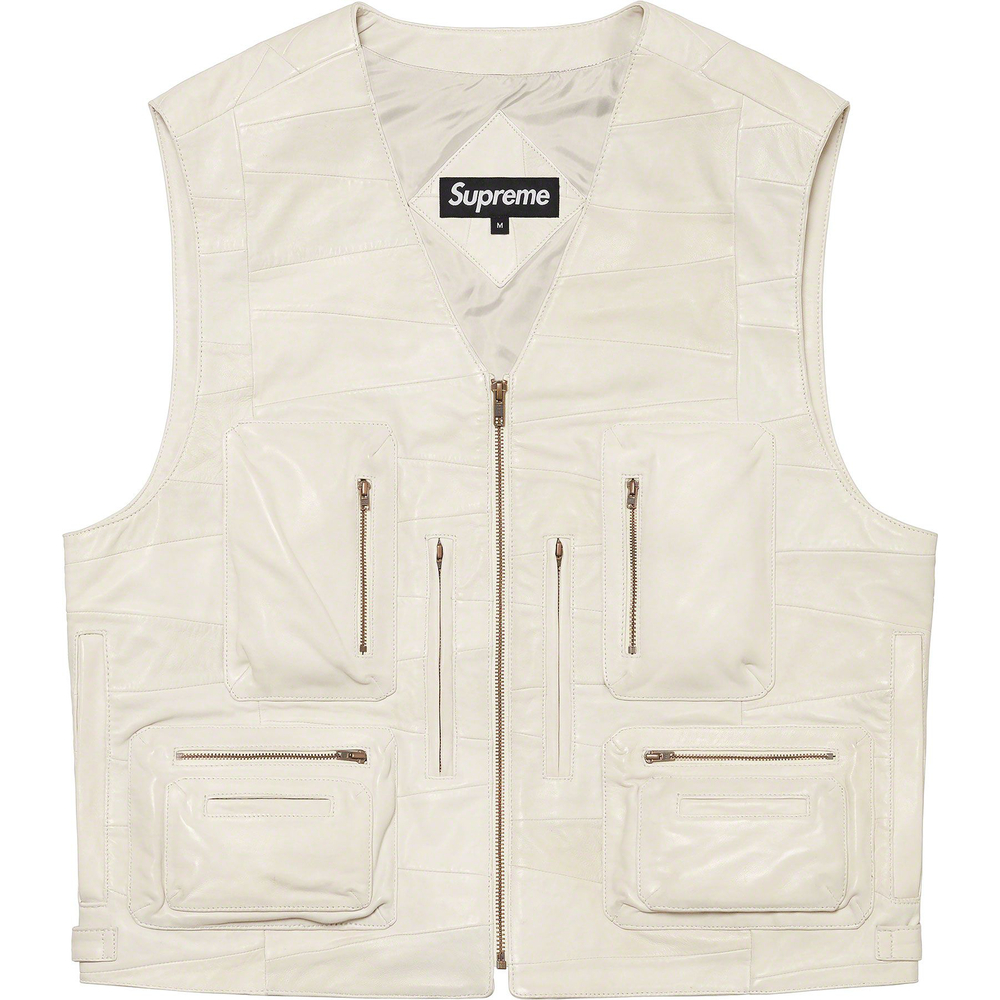 Details on Patchwork Leather Cargo Vest  from spring summer
                                                    2023 (Price is $398)