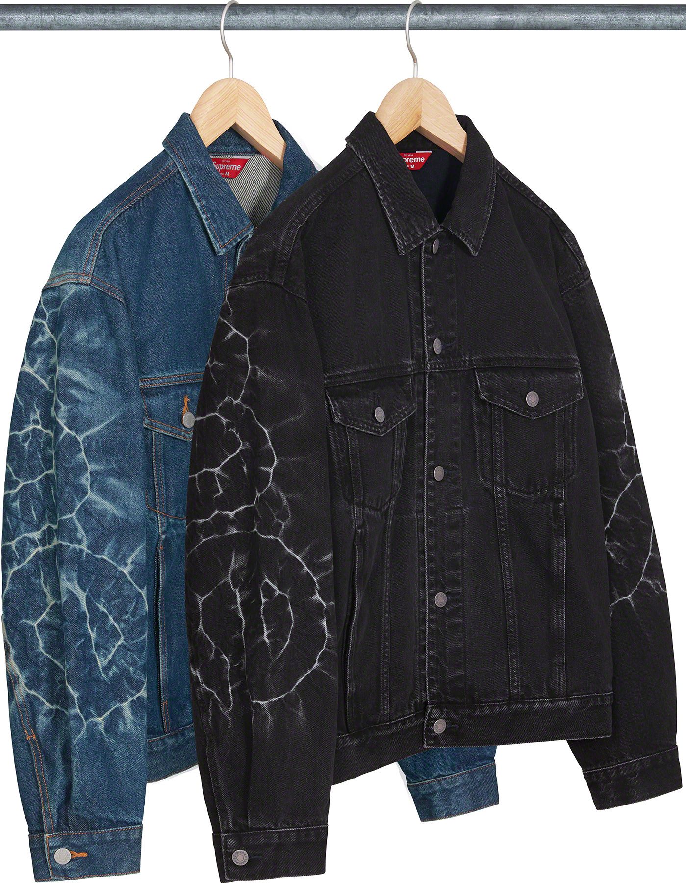 supreme shibori denim trucker jacket 黒 M | labiela.com