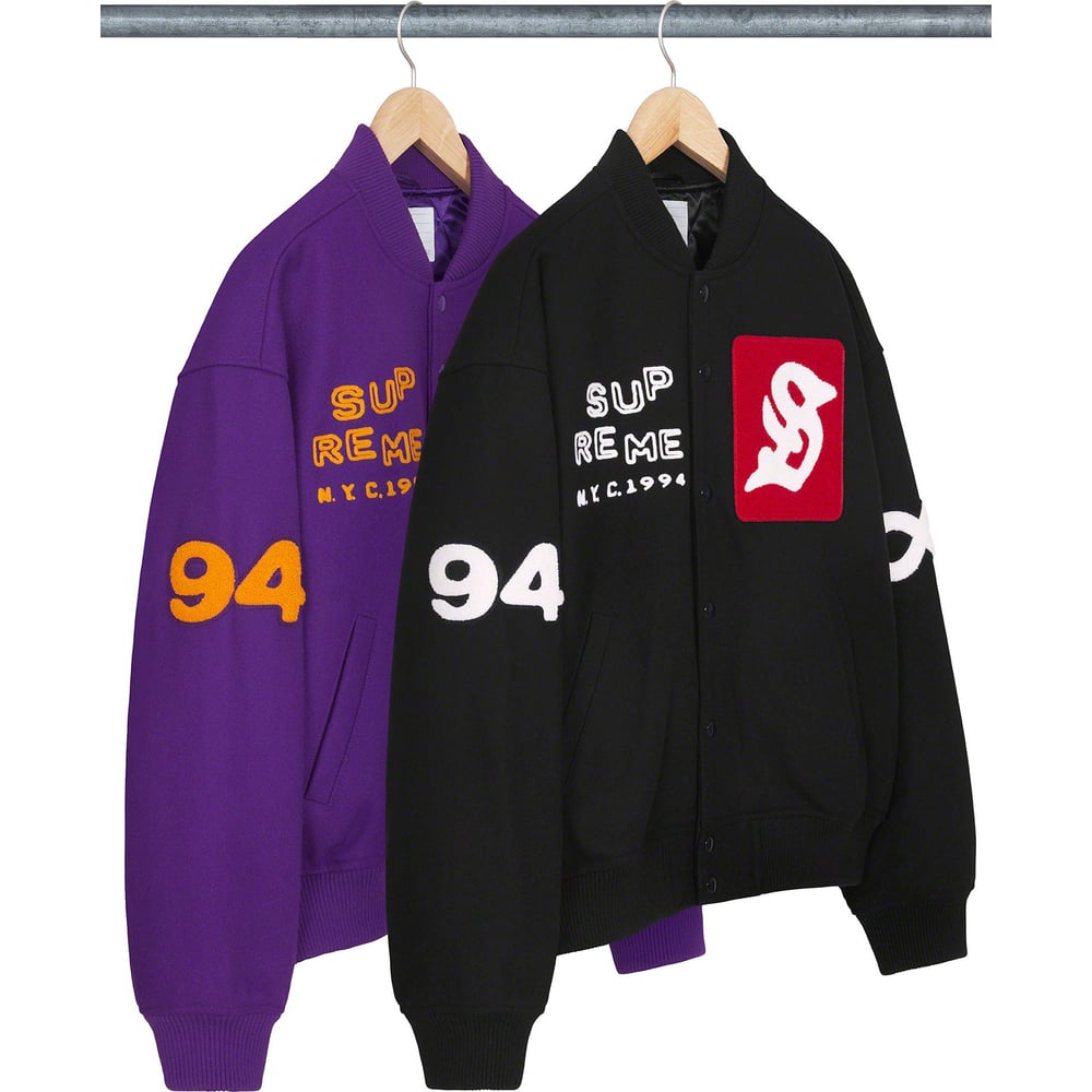 Supreme Tourist Varsity Jacket Purple L-