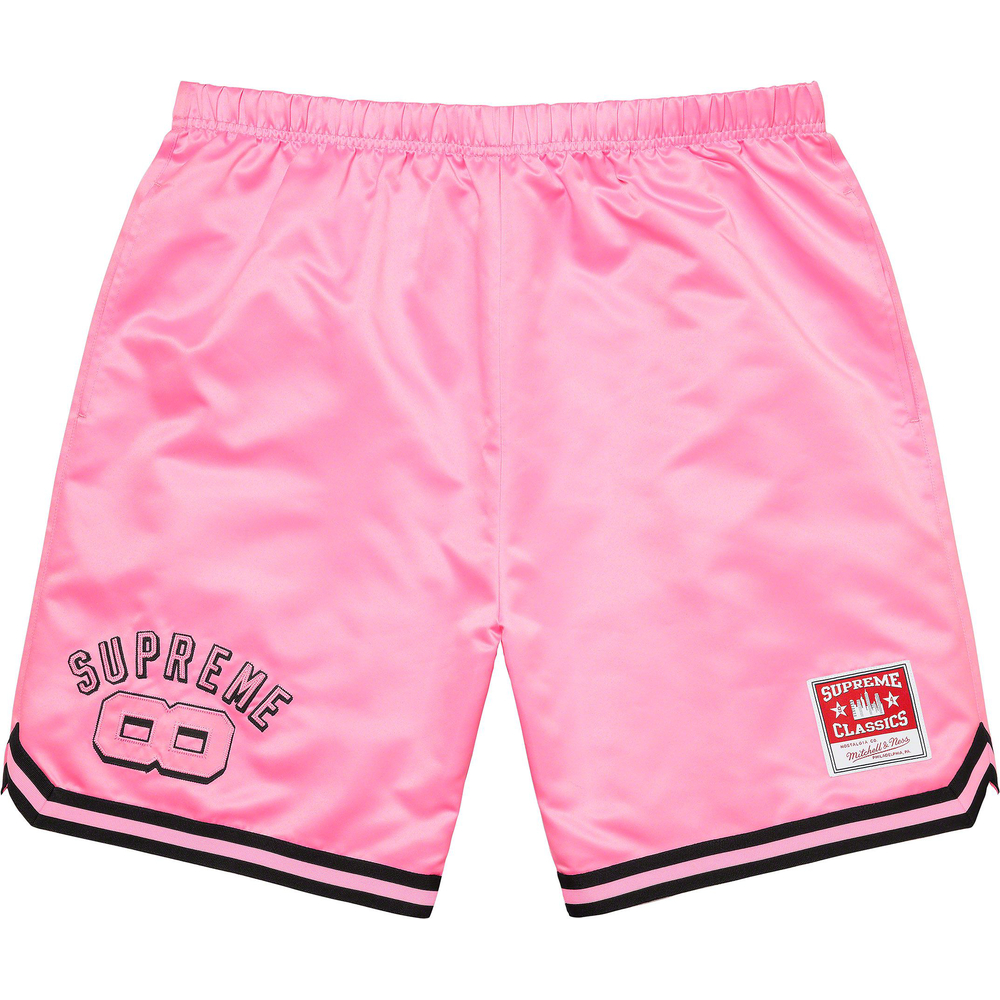 Details on Supreme Mitchell & Ness Satin Basketball Short  from spring summer
                                                    2023 (Price is $138)