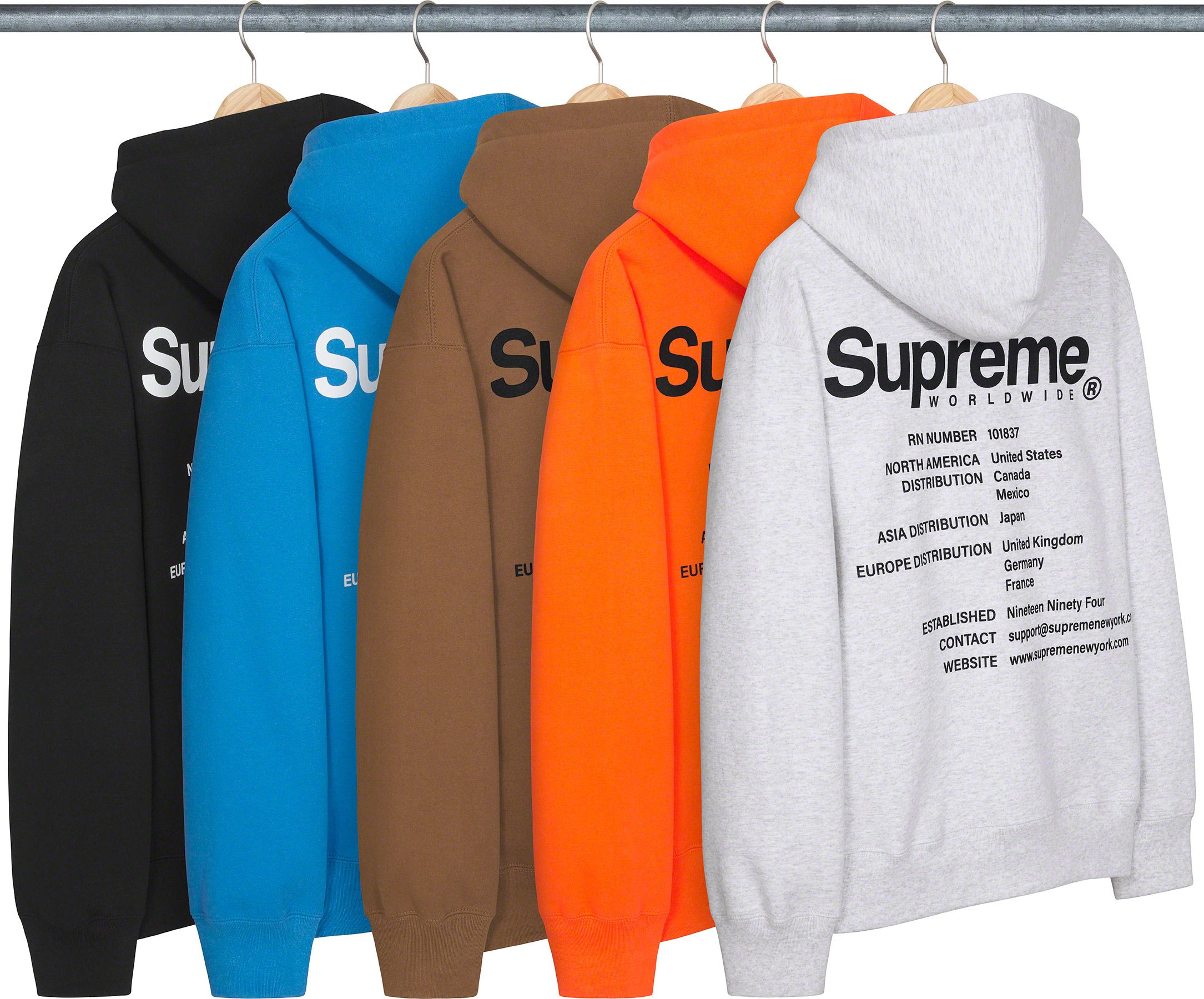 Supreme hooded worldwide sweatshirt-