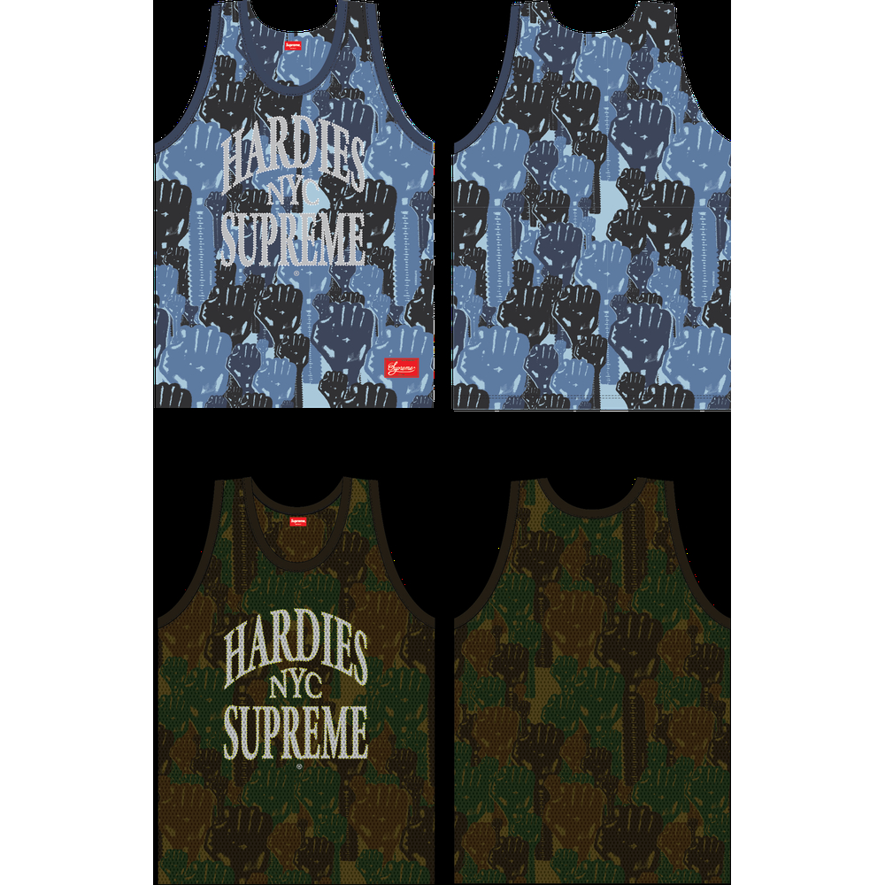 Details on Supreme Hardies Camo Basketball Jersey from spring summer
                                            2023