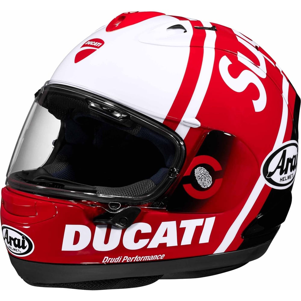 Details on Supreme Ducati Arai RX-7X Helmet  from spring summer
                                                    2024 (Price is $1398)