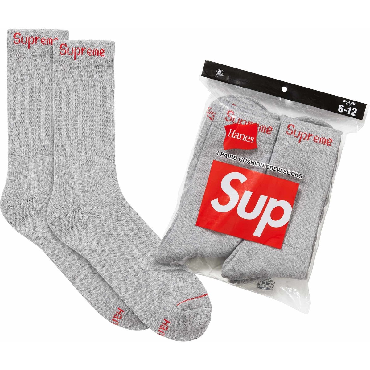 Supreme Supreme Hanes Crew Socks (4 Pack) for spring summer 24 season