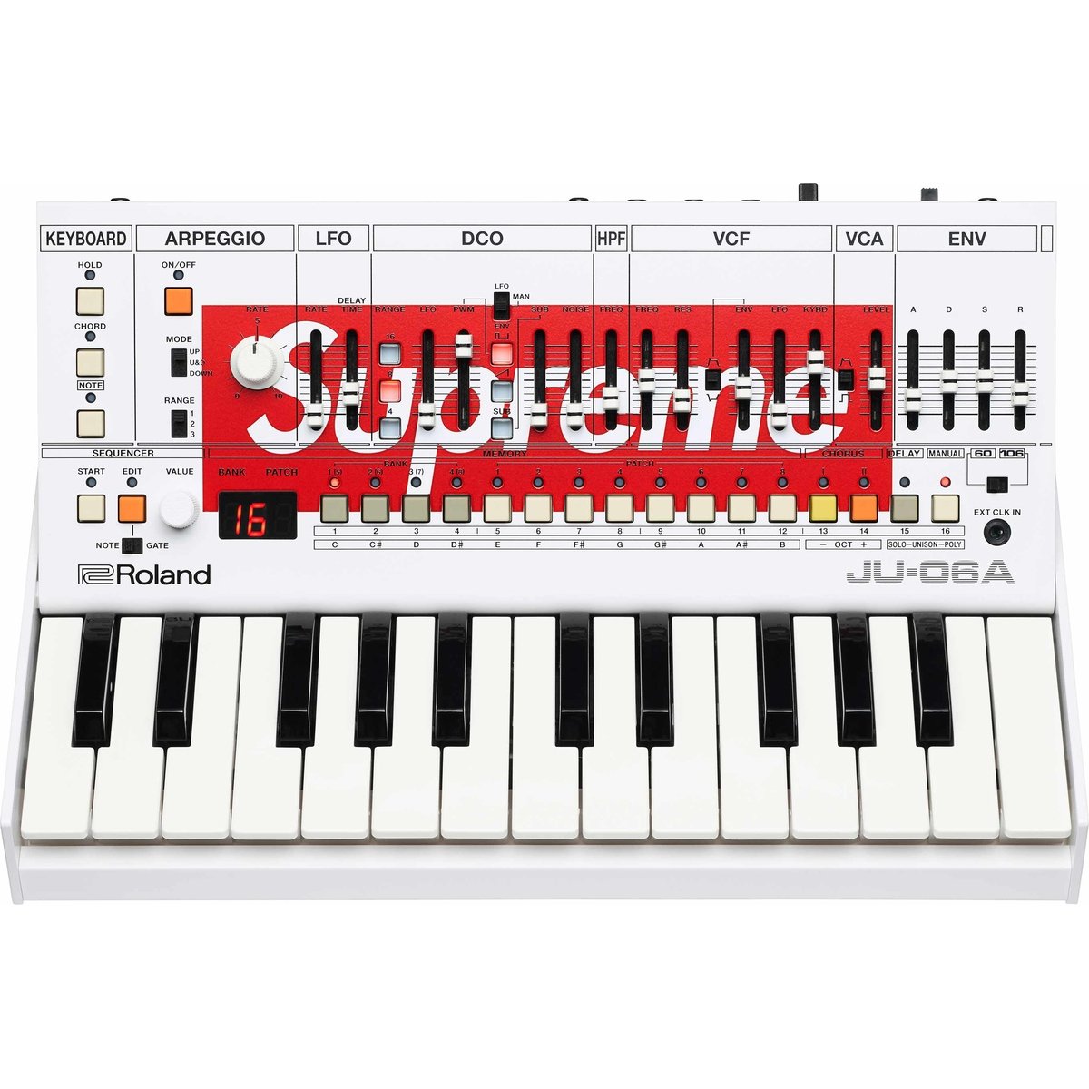 Details on Supreme Roland JU-06A Synthesizer from spring summer
                                            2024 (Price is $698)