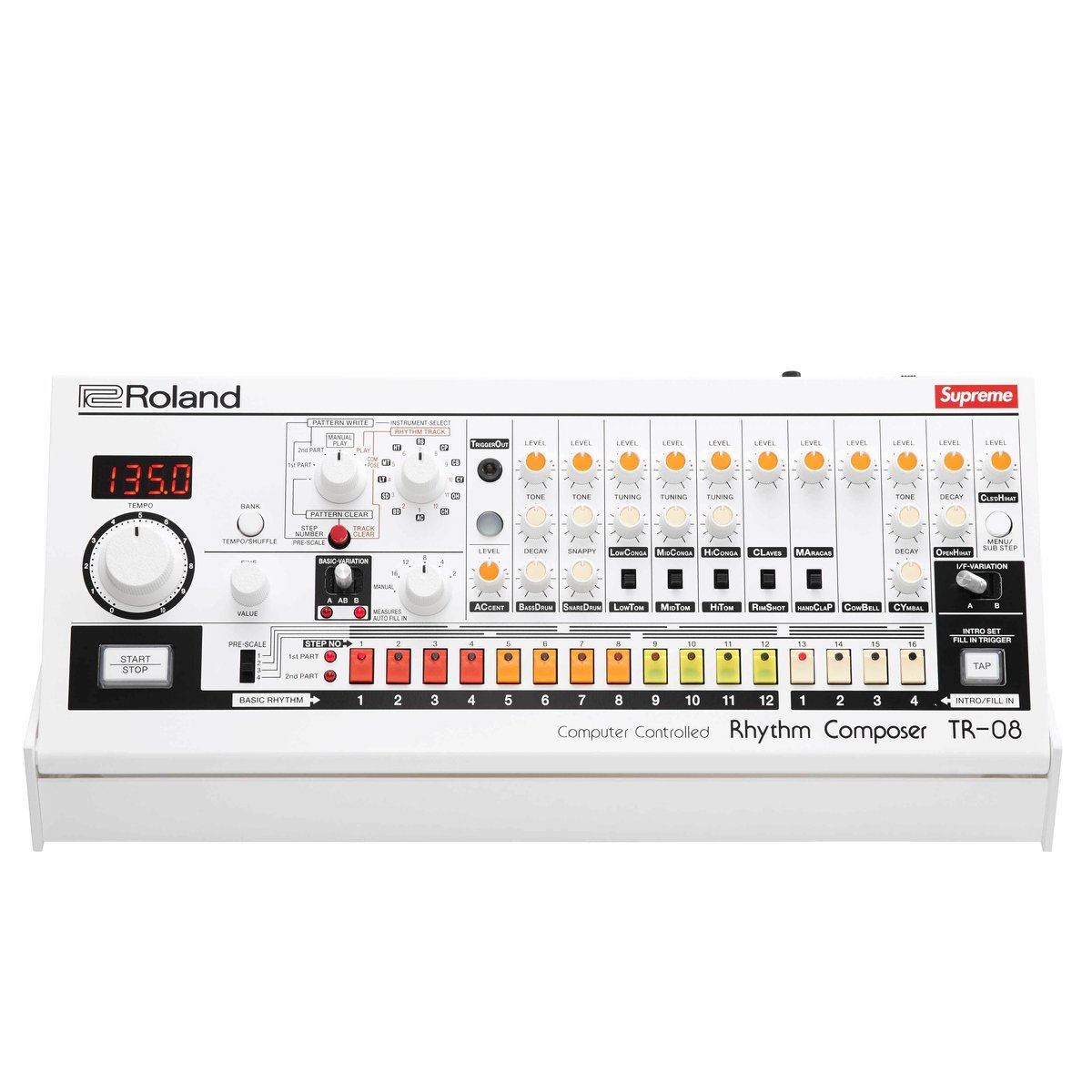 Details on Supreme Roland TR-08 Rhythm Composer from spring summer
                                            2024 (Price is $568)