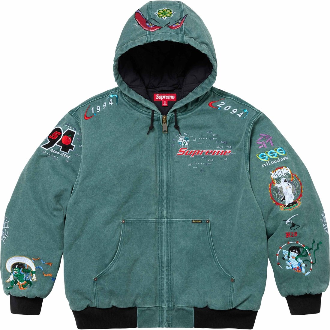 Details on AOI Hooded Work Jacket Teal from spring summer
                                                    2024 (Price is $468)