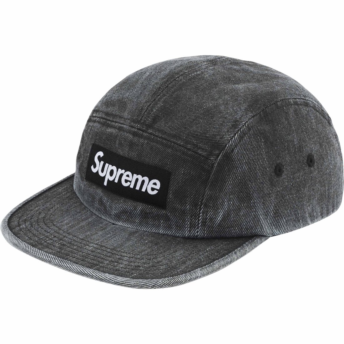 Details on Coated Denim Camp Cap Black from spring summer
                                                    2024 (Price is $54)