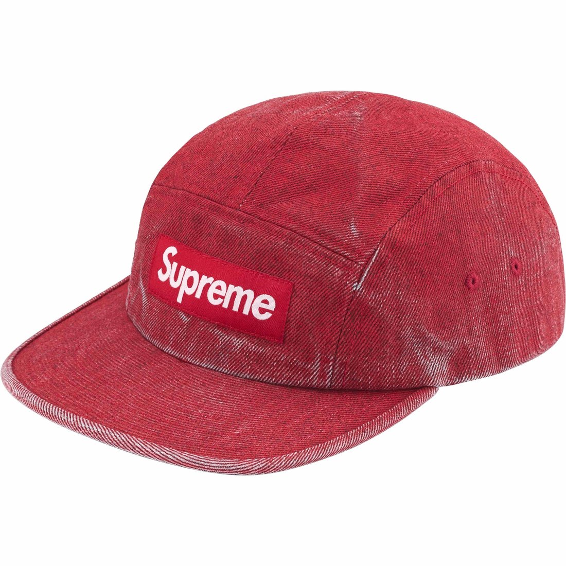 Details on Coated Denim Camp Cap Red from spring summer
                                                    2024 (Price is $54)