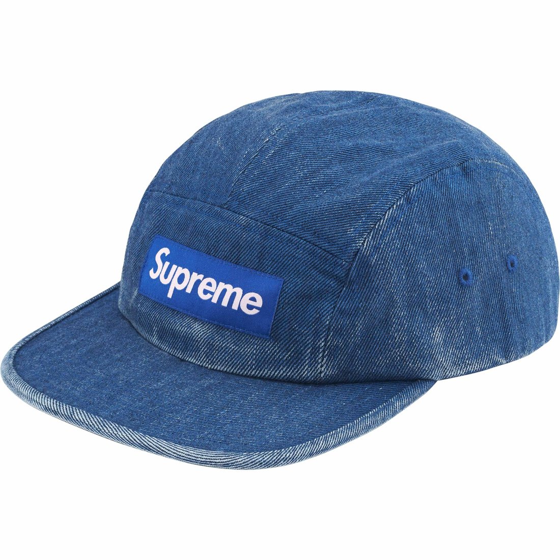 Details on Coated Denim Camp Cap Royal from spring summer
                                                    2024 (Price is $54)