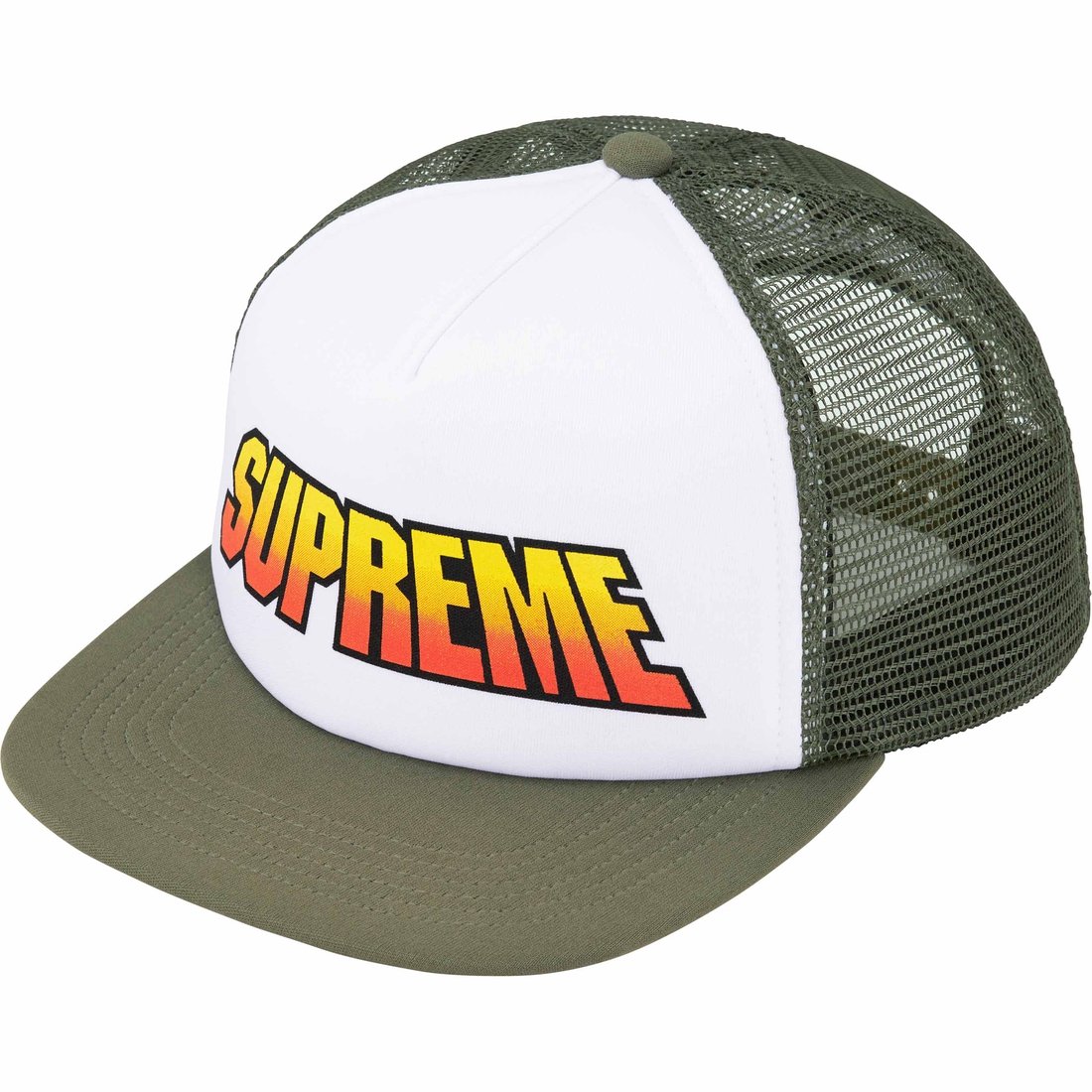 Details on Gradient Mesh Back 5-Panel Olive from spring summer
                                                    2024 (Price is $48)