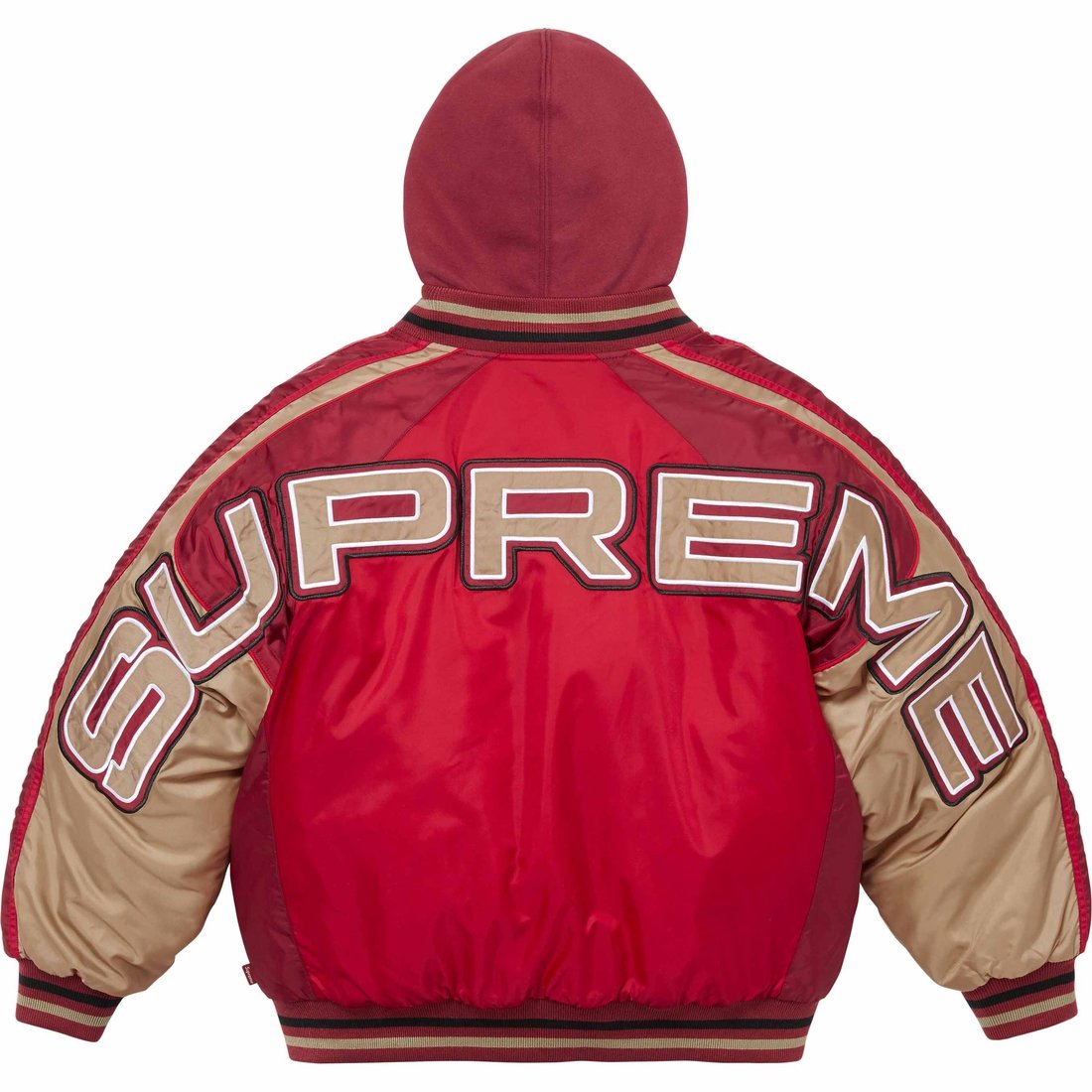 Details on Hooded Stadium Jacket Red from spring summer
                                                    2024 (Price is $238)