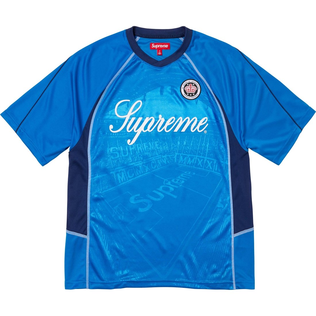 Details on Jacquard Soccer Jersey Blue from spring summer
                                                    2024 (Price is $110)