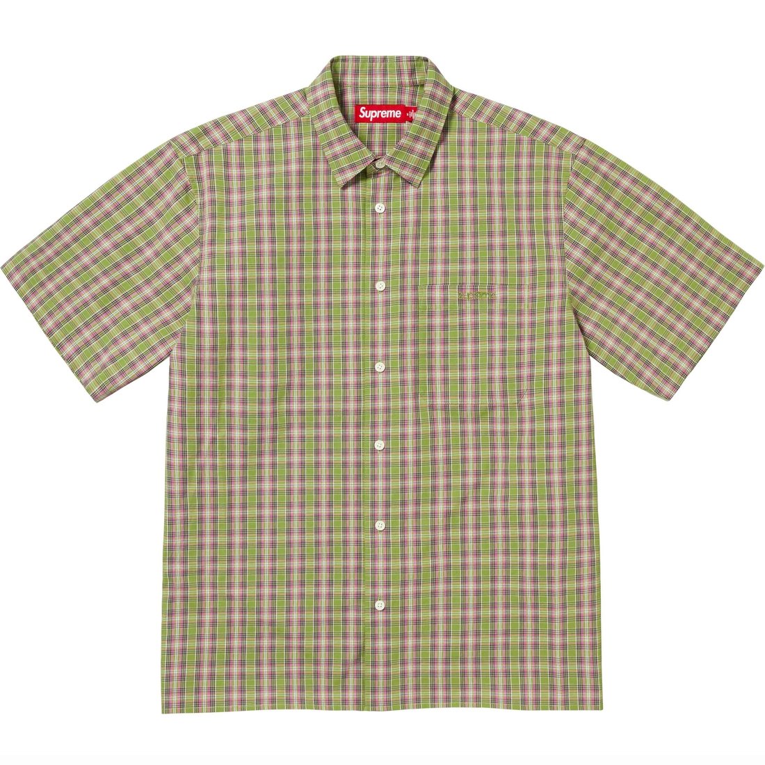 Details on Loose Fit Mini Plaid S S Shirt Green from spring summer
                                                    2024 (Price is $128)