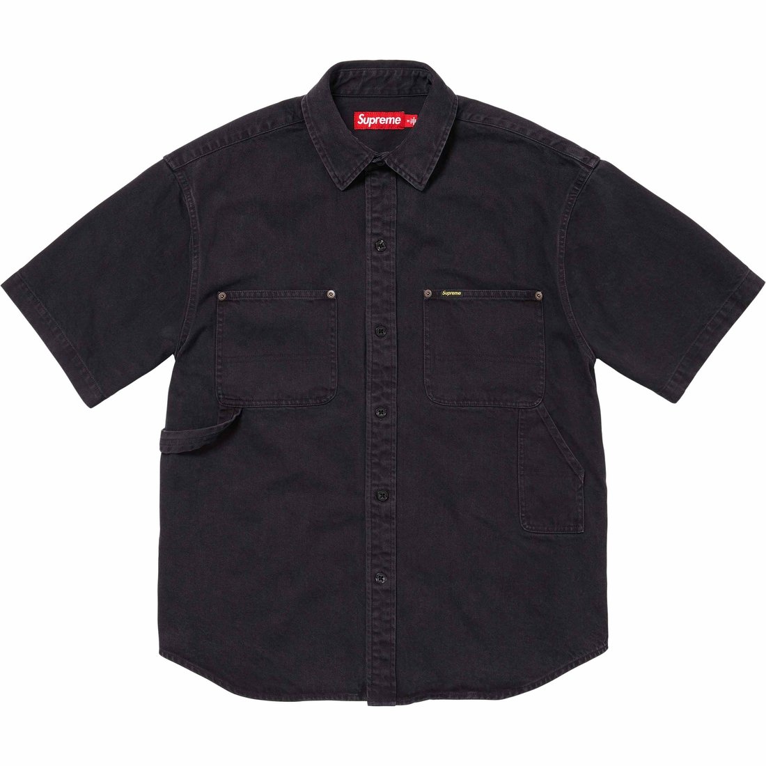 Details on Loose Fit S S Denim Painter Shirt Black from spring summer
                                                    2024 (Price is $128)