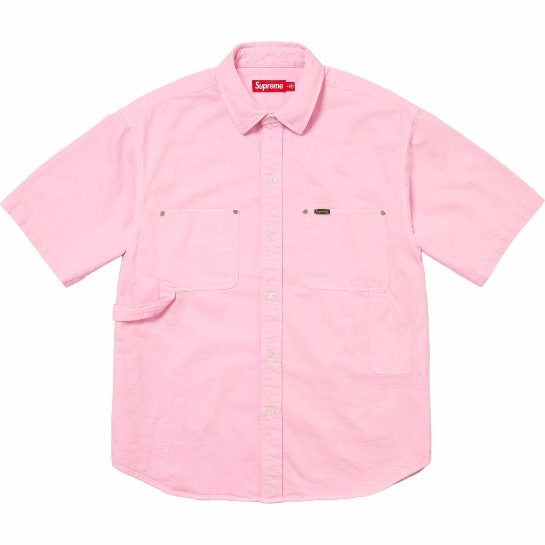 Details on Loose Fit S S Denim Painter Shirt Pink from spring summer
                                                    2024 (Price is $128)