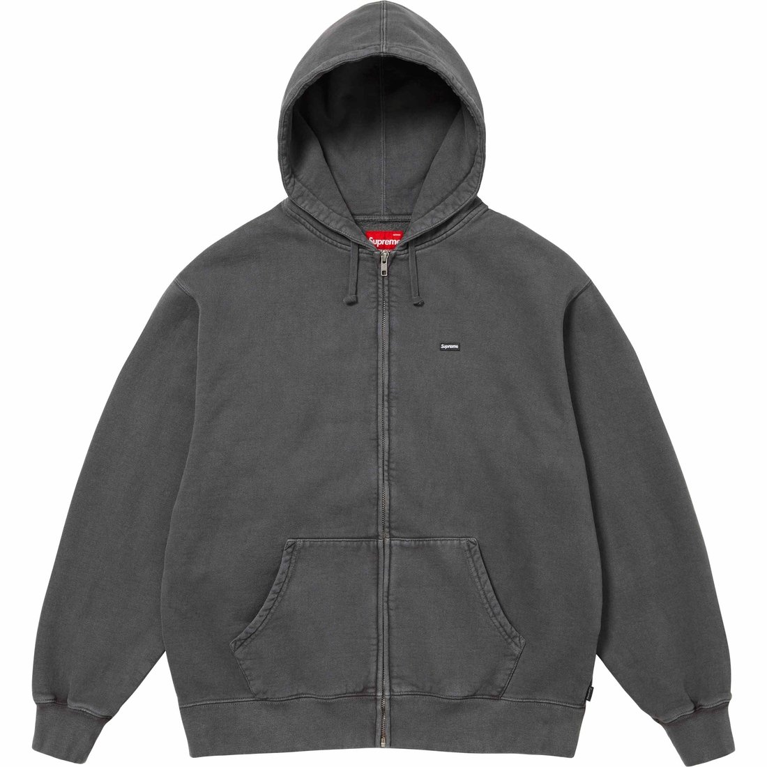 Details on Overdyed Small Box Zip Up Hooded Sweatshirt Black from spring summer
                                                    2024 (Price is $158)
