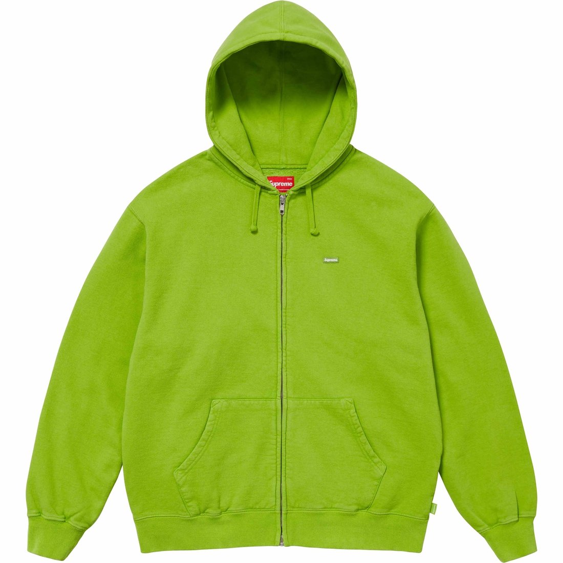 Details on Overdyed Small Box Zip Up Hooded Sweatshirt Lime from spring summer
                                                    2024 (Price is $158)
