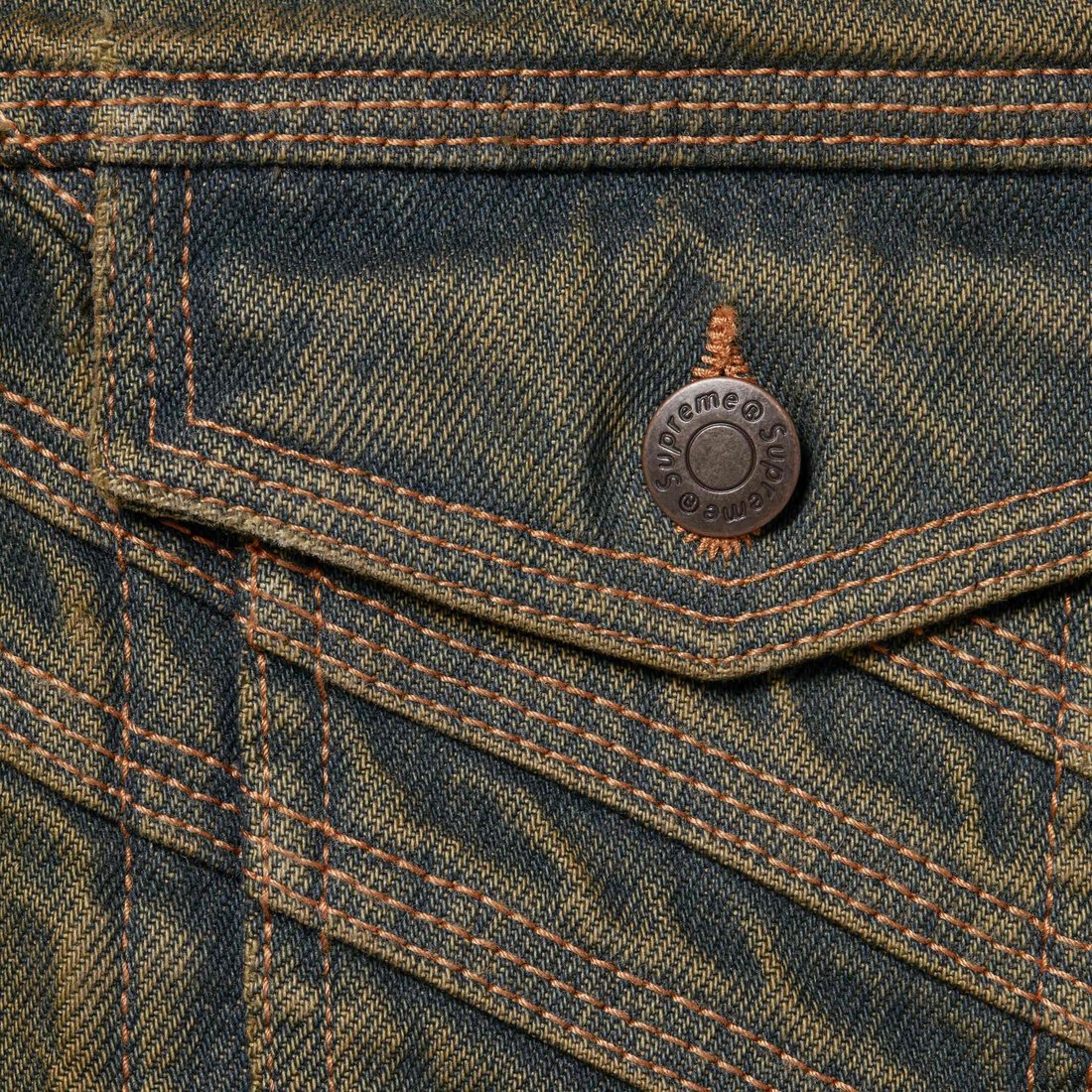 Details on S Logo Denim Trucker Jacket Dirty from spring summer
                                                    2024 (Price is $348)