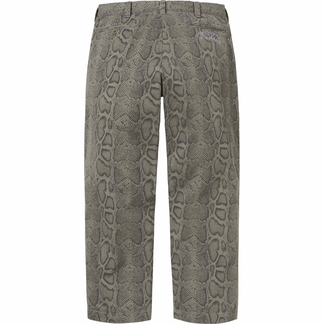 Details on Snake Print Chino Pant Olive from spring summer
                                                    2024 (Price is $148)