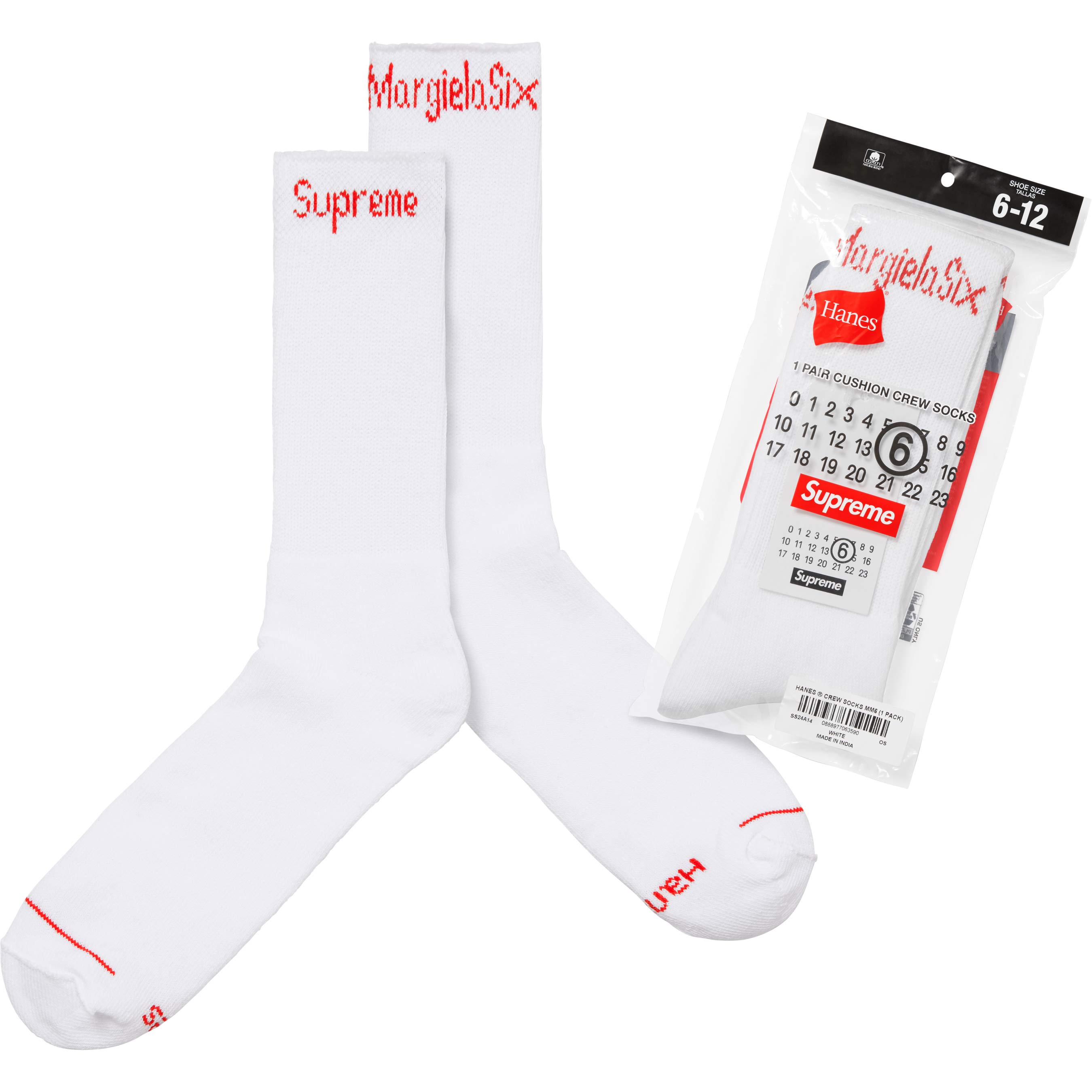 MM6 Maison Margiela Hanes Crew Socks (1 Pack) - spring summer 2024 