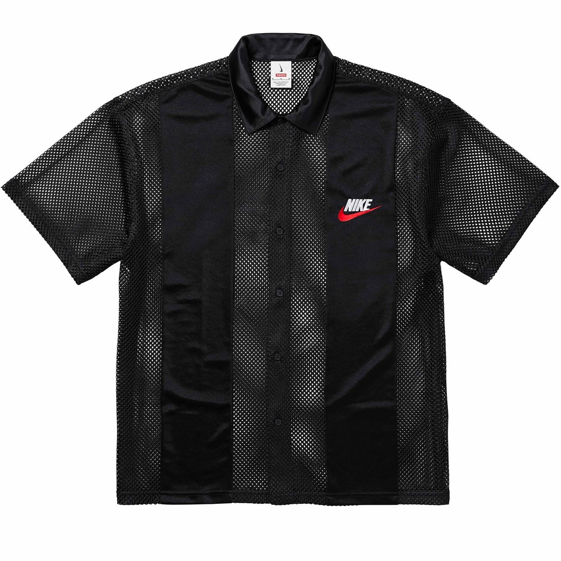 Details on Supreme Nike Mesh S S Shirt Black from spring summer
                                                    2024 (Price is $128)