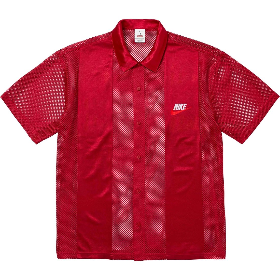 Details on Supreme Nike Mesh S S Shirt Red from spring summer
                                                    2024 (Price is $128)