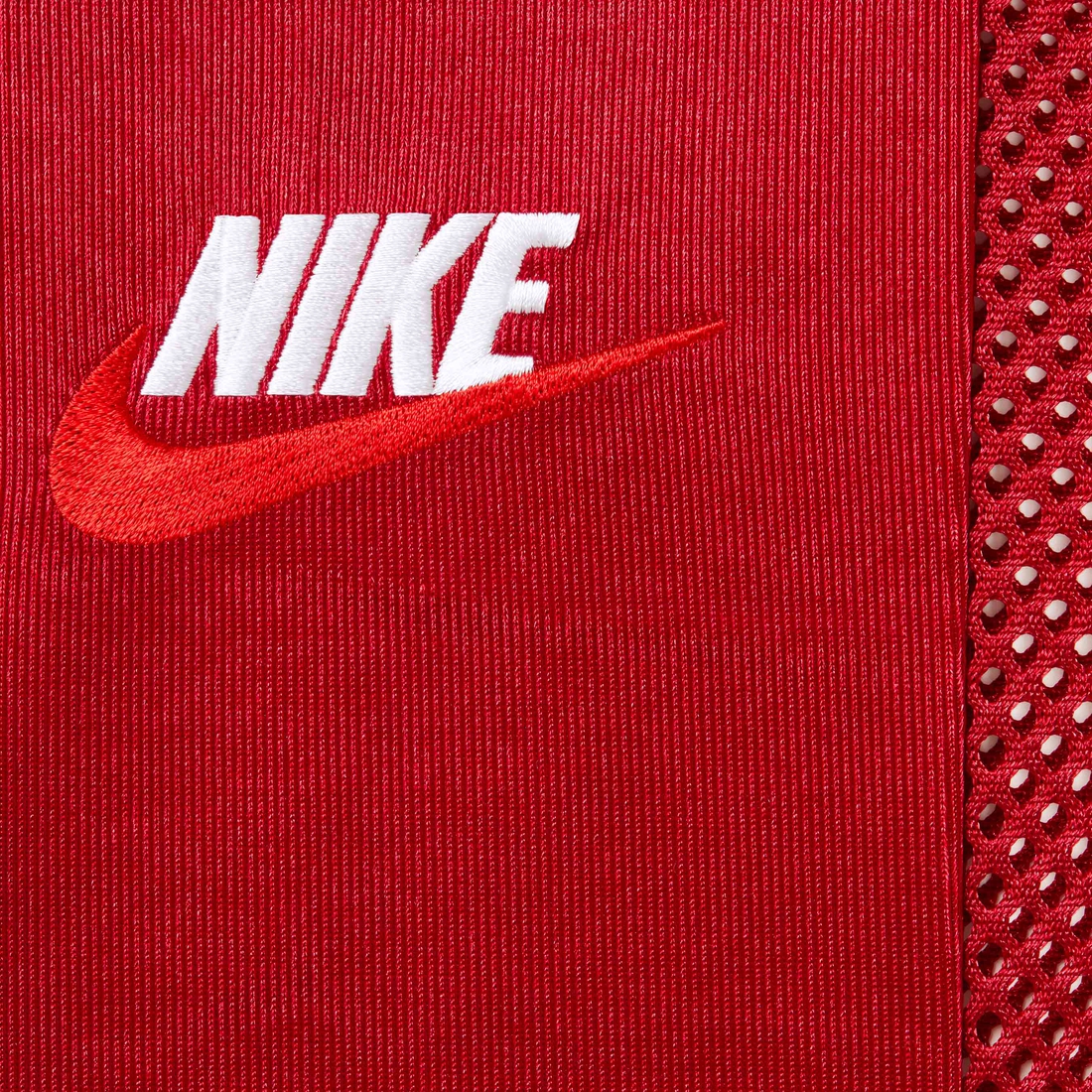 Details on Supreme Nike Mesh S S Shirt Red from spring summer
                                                    2024 (Price is $128)