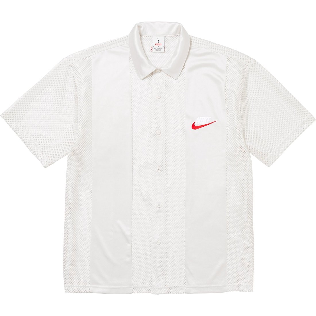 Details on Supreme Nike Mesh S S Shirt White from spring summer
                                                    2024 (Price is $128)