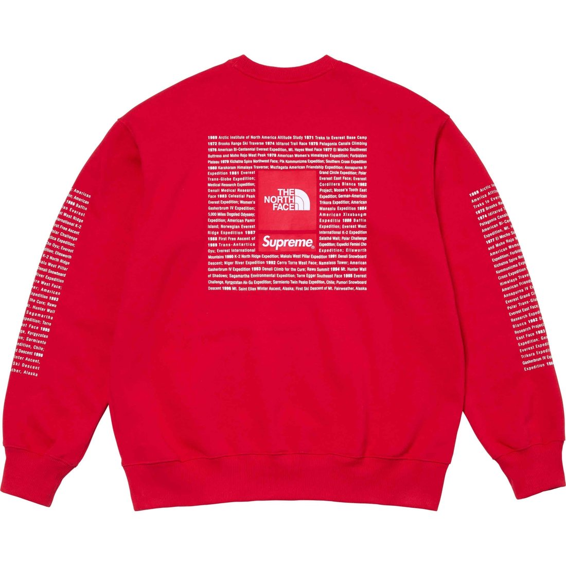 Details on Supreme The North Face Crewneck Red from spring summer
                                                    2024 (Price is $138)