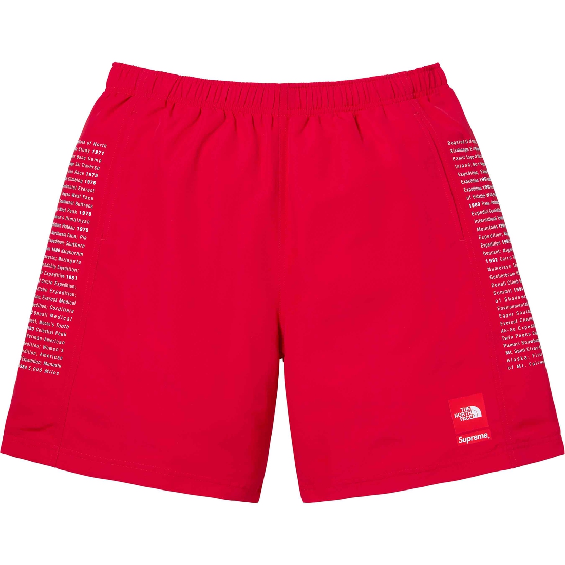 Details on Supreme The North Face Nylon Short Red from spring summer
                                                    2024 (Price is $98)