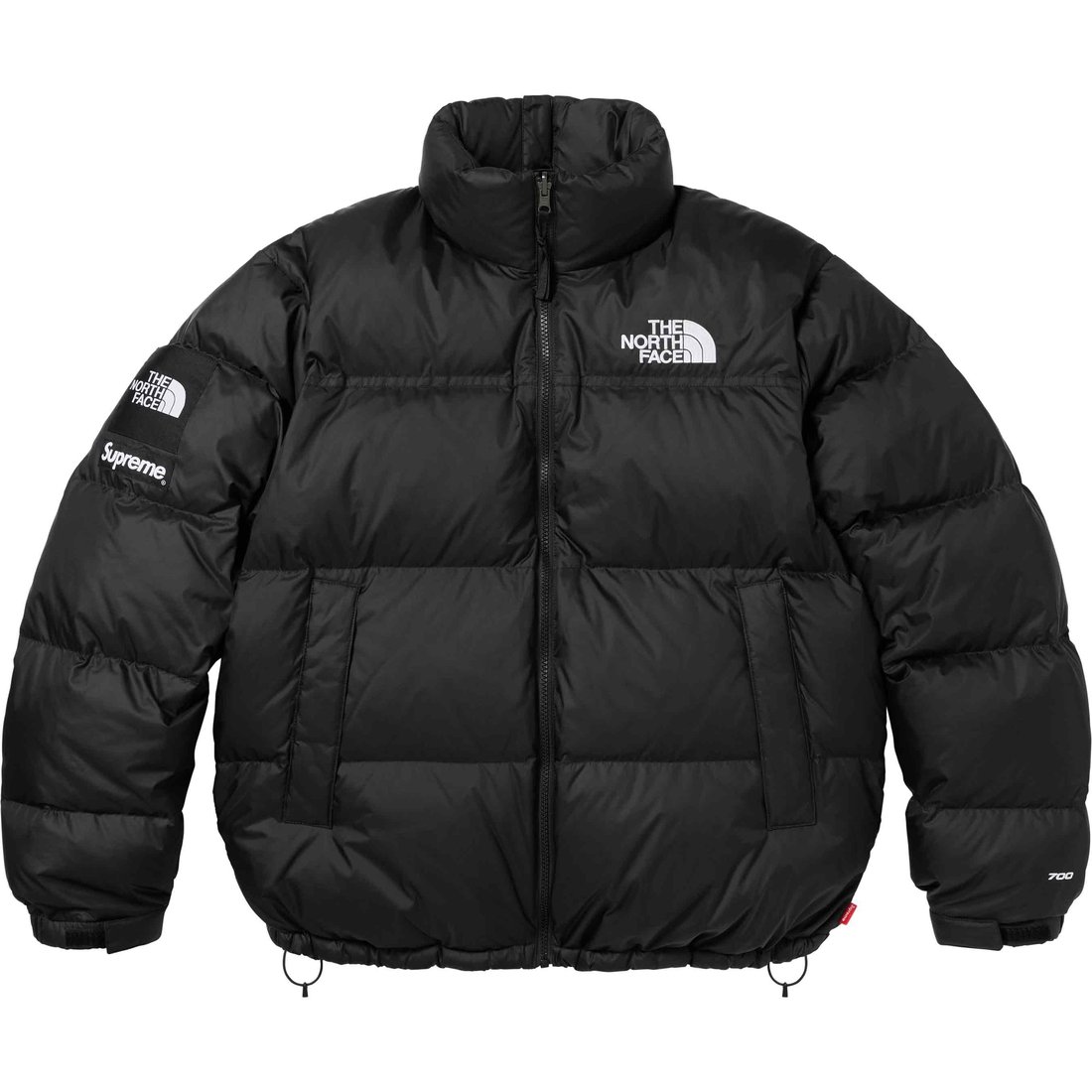 Details on Supreme The North Face Split Nuptse Jacket Black from spring summer
                                                    2024 (Price is $398)