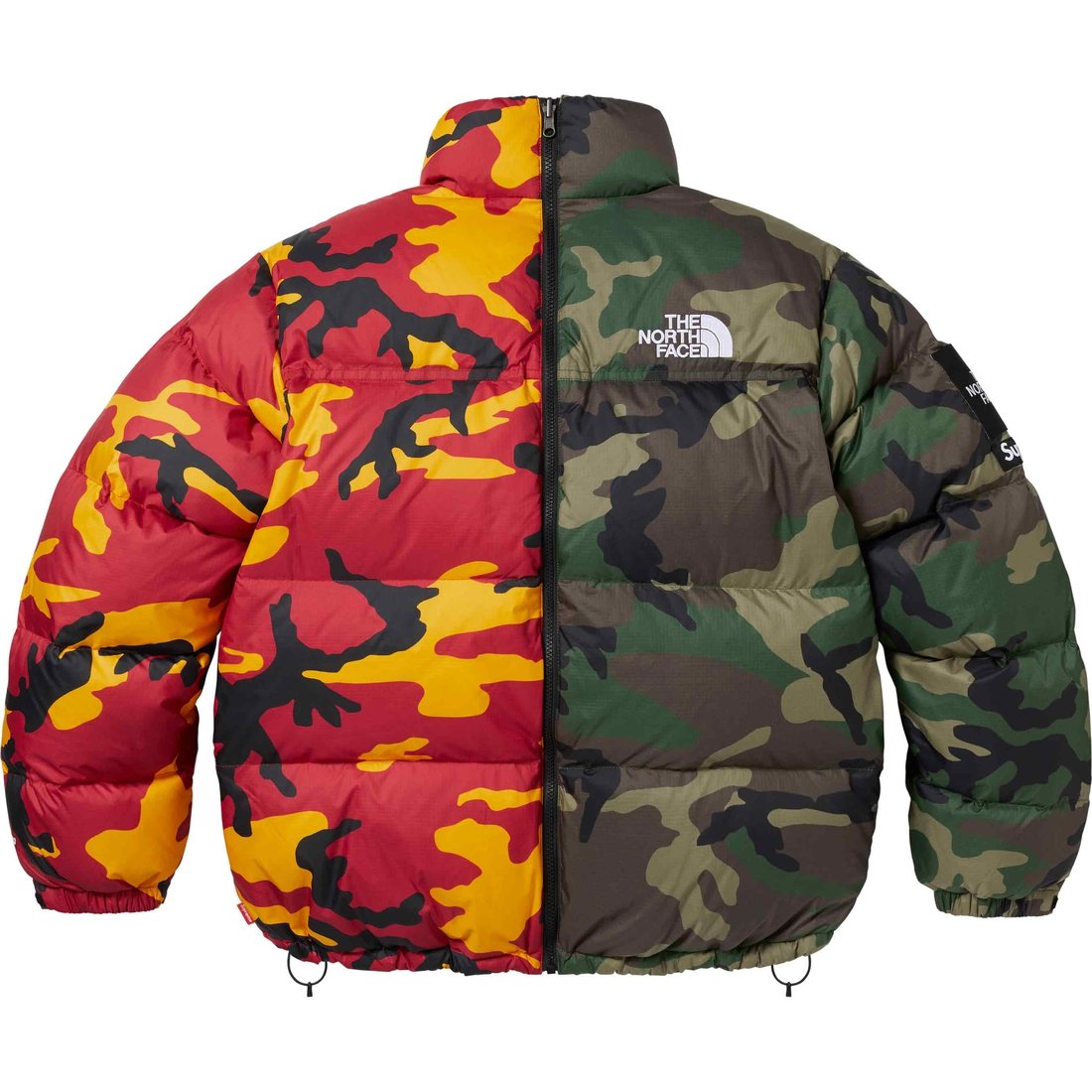Details on Supreme The North Face Split Nuptse Jacket Camo from spring summer
                                                    2024 (Price is $398)