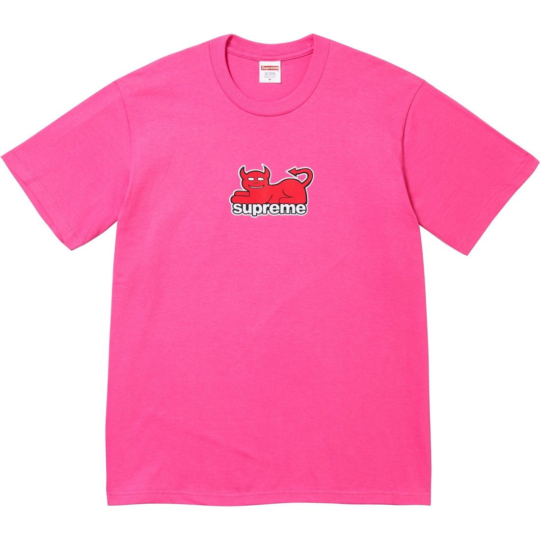 Details on Supreme Toy Machine Devil Cat Tee Fuchsia from spring summer
                                                    2024 (Price is $44)