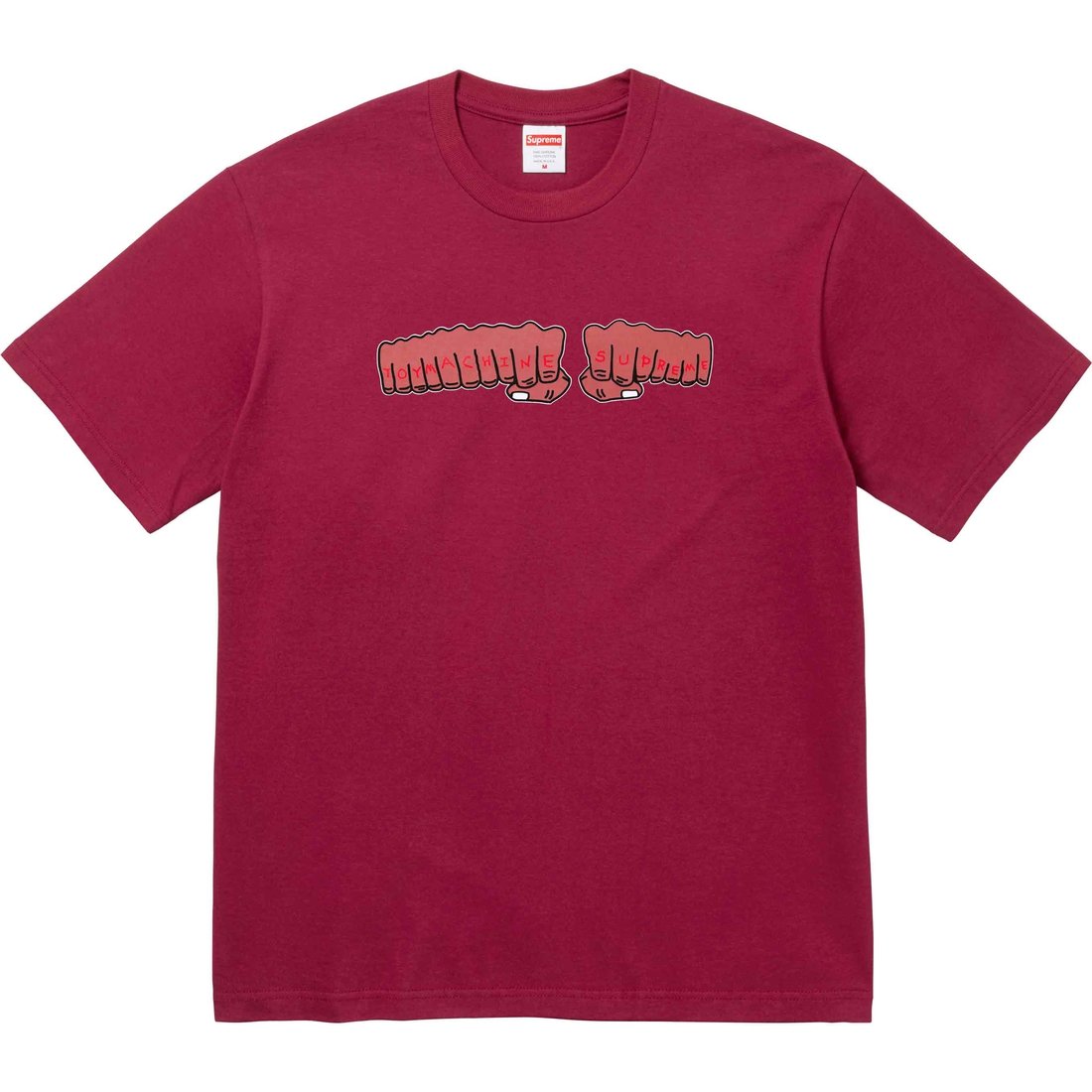 Details on Supreme Toy Machine Fist Tee Cardinal from spring summer
                                                    2024 (Price is $44)