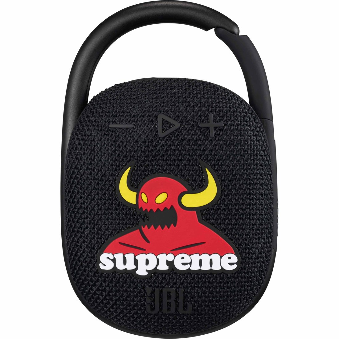Details on Supreme Toy Machine JBL Clip Black from spring summer
                                                    2024 (Price is $118)